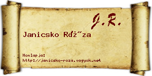 Janicsko Róza névjegykártya